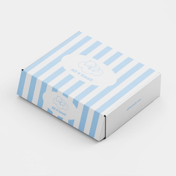 przykład nadruku Pudełka wysyłkowe z logo kolorowym f62 30×23×9 cm