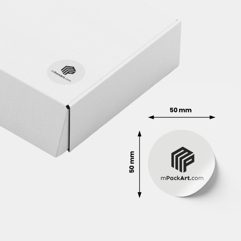 etykieta okrągła 50 mm z logo