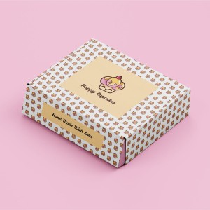 przykład nadruku Pudełka wysyłkowe z logo kolorowym f52  27×19×6 cm