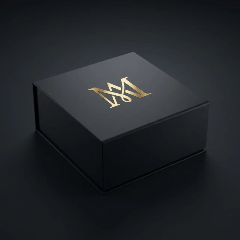 Naklejki wycinane z logo na pudełka magnetyczne zlota folia.jpeg