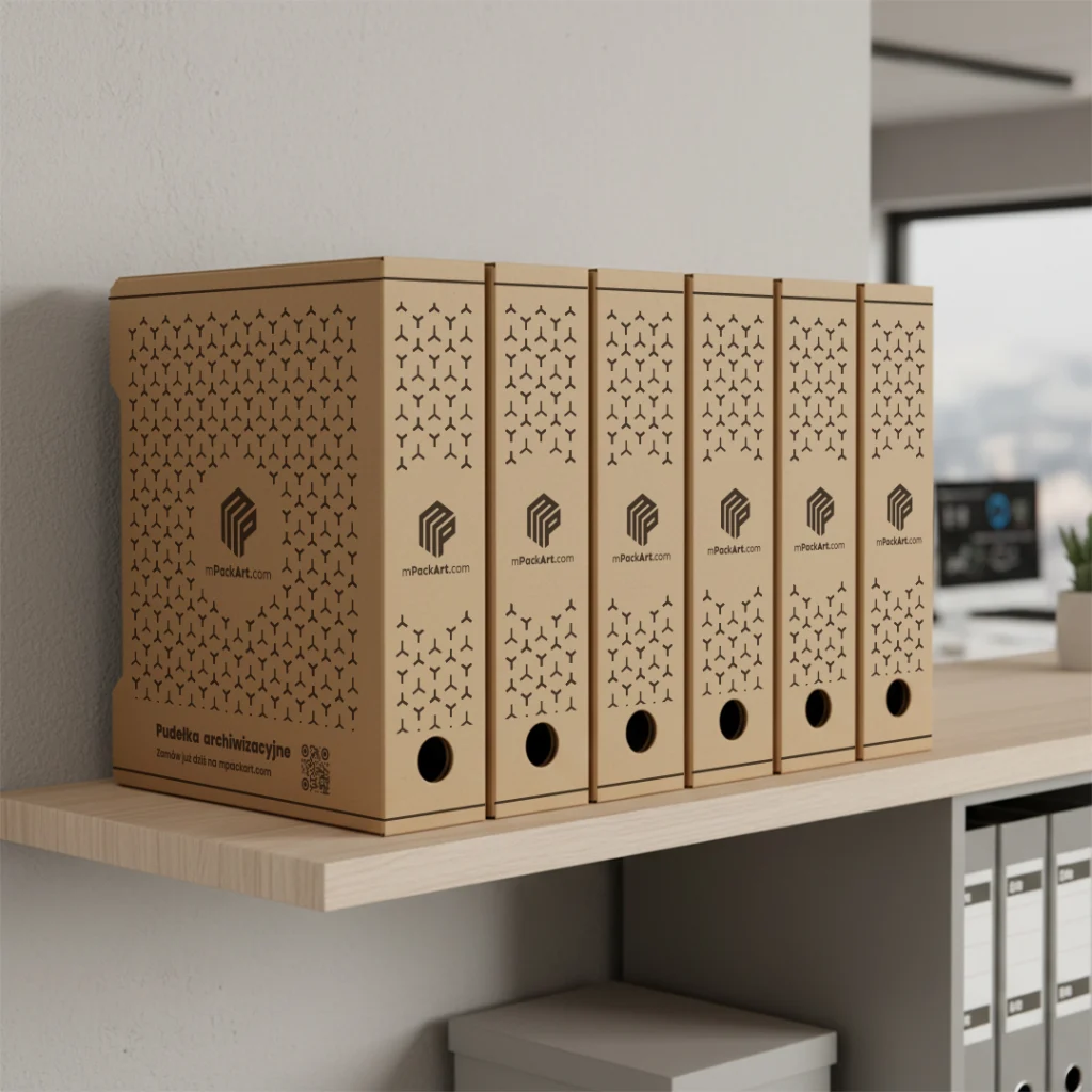 pudełka archiwizacyjne z nadrukiem