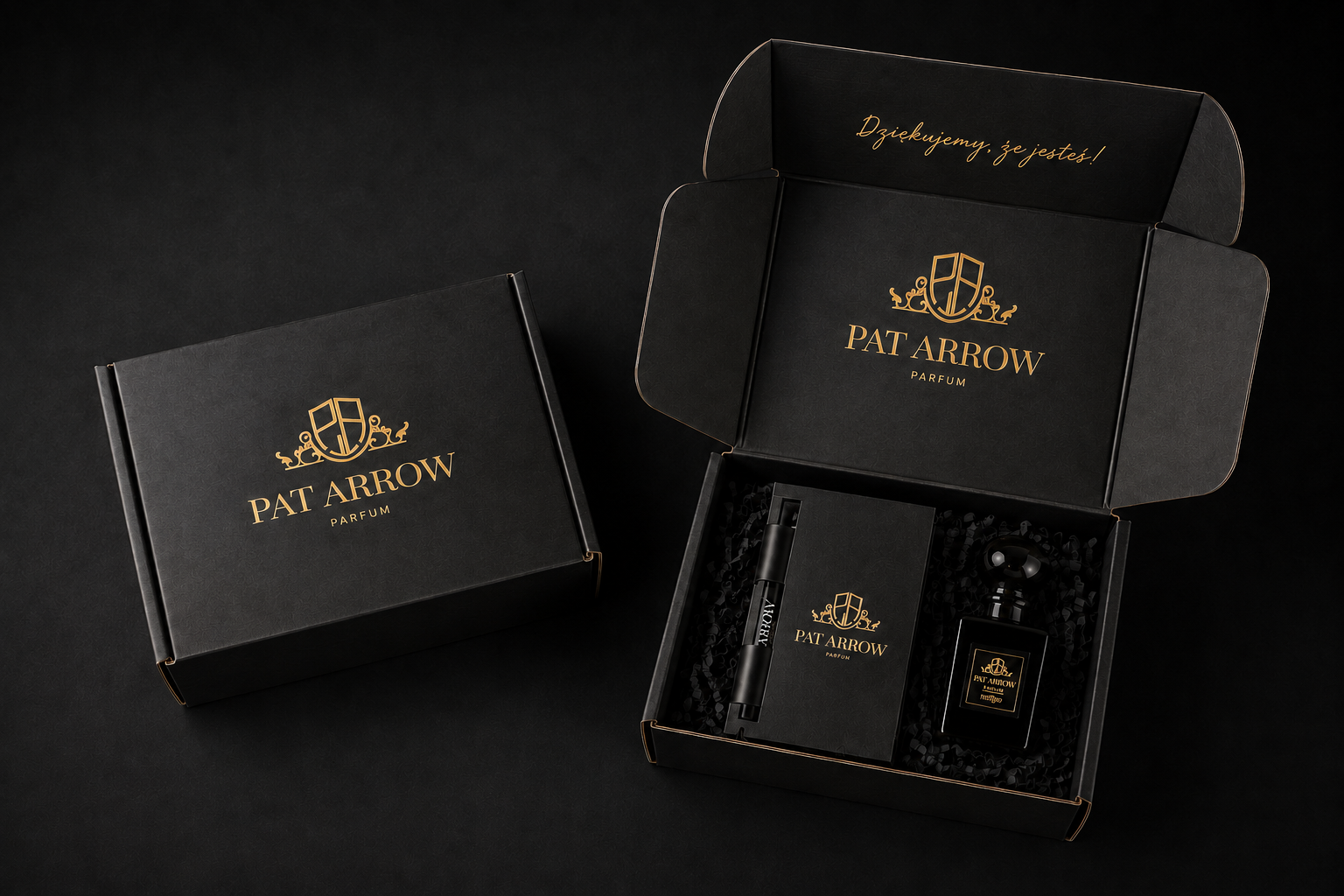 Kompletny zestaw opakowań premium dla marki perfumeryjnej
